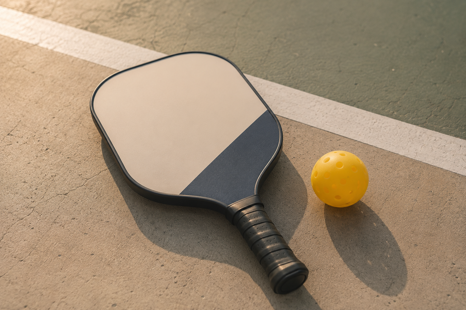 Beginner pickleball paddle on a Hong Kong court